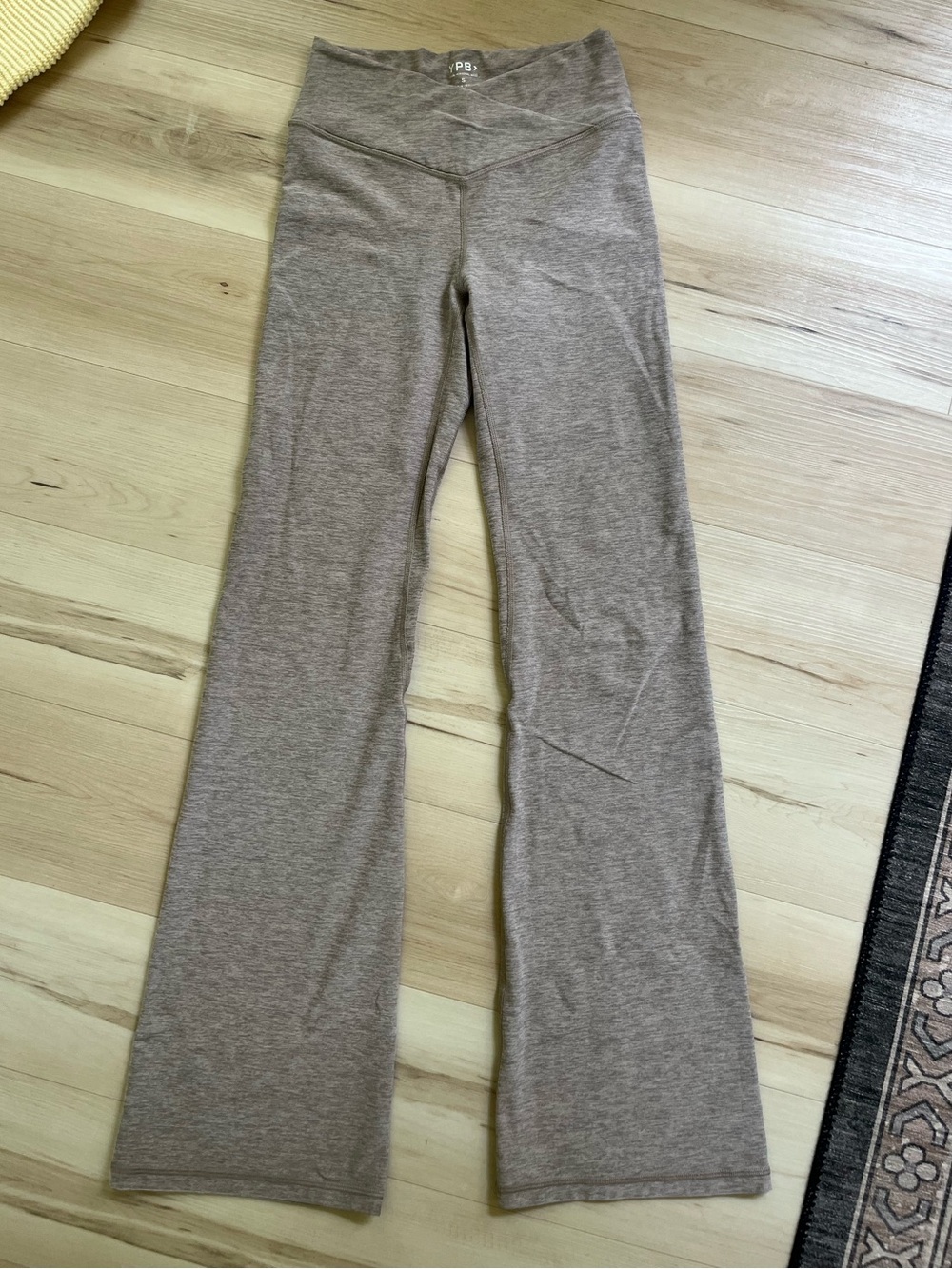 Tan Abercrombie YPB flare leggings